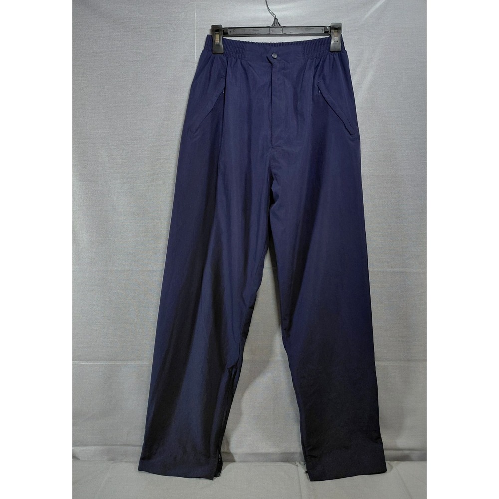 Sun Mountain Sports Rain Pants Ladies Large Blue Zippered Pockets Adjustable Hem